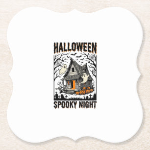 Porta-copo De Papel Arte Vintage de Cabine Assombrada de Halloween Noi