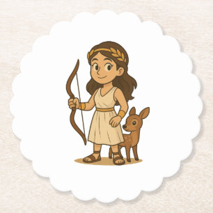 Porta-copo De Papel Artemis Bebê Desenho Fofo – Deus Grego