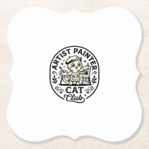 Porta-copo De Papel Artista Pintor Gato Gato Engraçado Gráfico - Artis