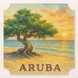 Porta-copo De Papel Aruba Eagle Beach Divi Tree Golden Hour