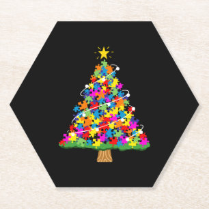 Porta-copo De Papel Árvore de Natal Autismo