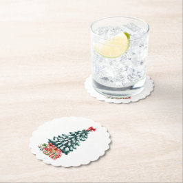 Porta-copo De Papel Árvore de Natal Nevada Fofa
