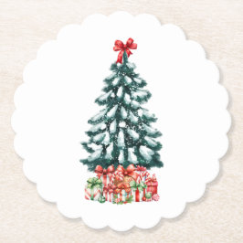 Porta-copo De Papel Árvore de Natal Nevada Fofa