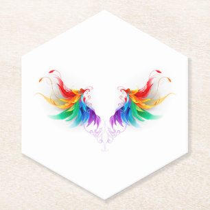 Porta-copo De Papel Asas Fluffy Rainbow