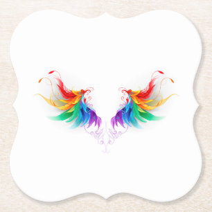 Porta-copo De Papel Asas Fluffy Rainbow