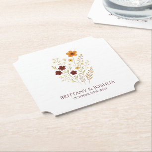 Porta-copo De Papel Autumn Wildflower Elegant Boho Wedding