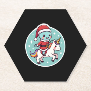 Porta-copo De Papel Axolote Unicórnio Kawaii Natal Papai Noel Feliz Na