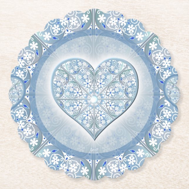 Porta-copo De Papel Azul claro-azulado cerâmico (Frente)