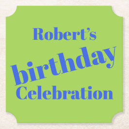 Porta-copo De Papel Azul Negrito na Festa de aniversário do Verde limã