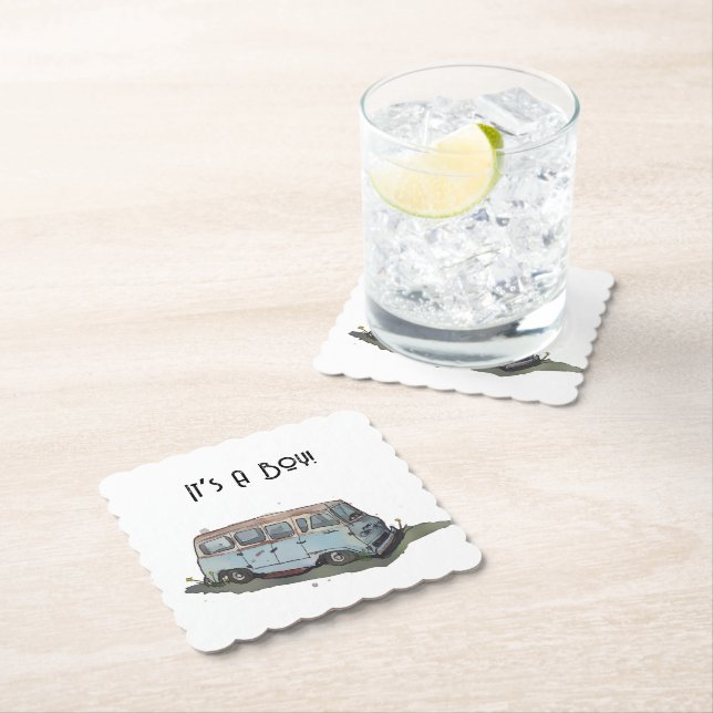 Porta-copo De Papel Baby shower for a boy, van (Insitu)