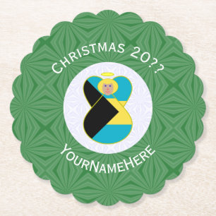 Porta-copo De Papel Bahaman Bandeira Loira Anjo Natal Personalizado