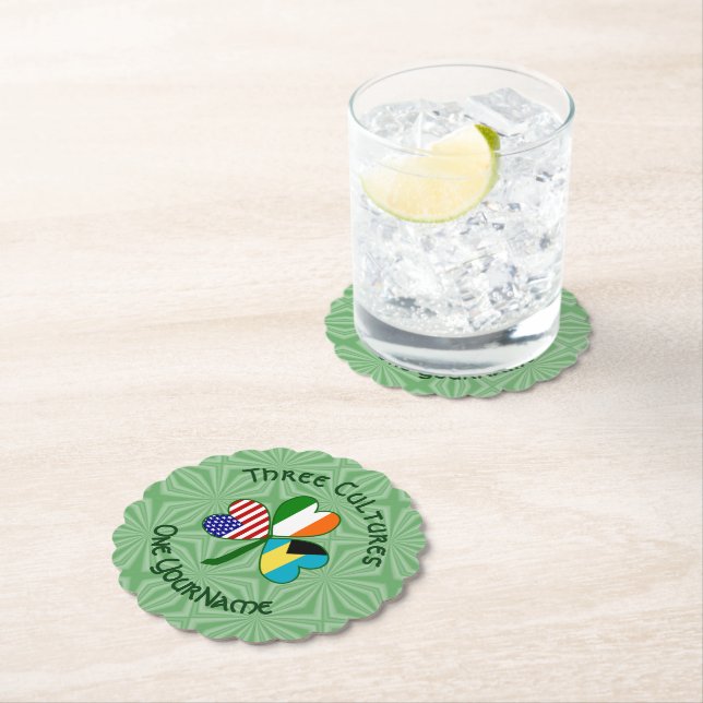 Porta-copo De Papel Bahamas - Irlandês Irish American Flag Shamrock pe (Insitu)