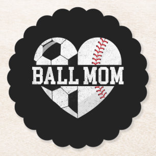 Porta-copo De Papel Ball Mãe Camisa Coração Engraçado Baseball Soccer
