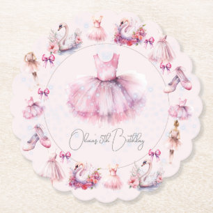 Porta-copo De Papel Ballerina Rosa Personalizada - Aniversário