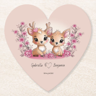 Porta-copo De Papel Bambi de cartoon bonito abre Namorados