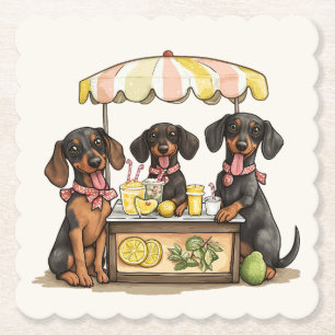 Porta-copo De Papel Banca de Limonada de Cães Dachshund