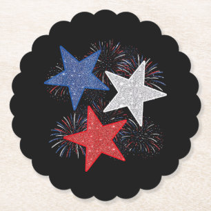 Porta-copo De Papel Bandeira Americana Estrelas Fogos de Artifício 4 d