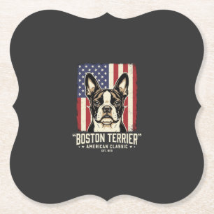 Porta-copo De Papel Bandeira Clássica Americana Boston Terrier