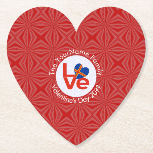 Porta-copo De Papel Bandeira de amor de carta vermelha das ilhas Åland