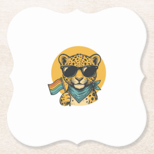 Porta-copo De Papel Bandeira do Orgulho do Leopardo Arco-íris Design V