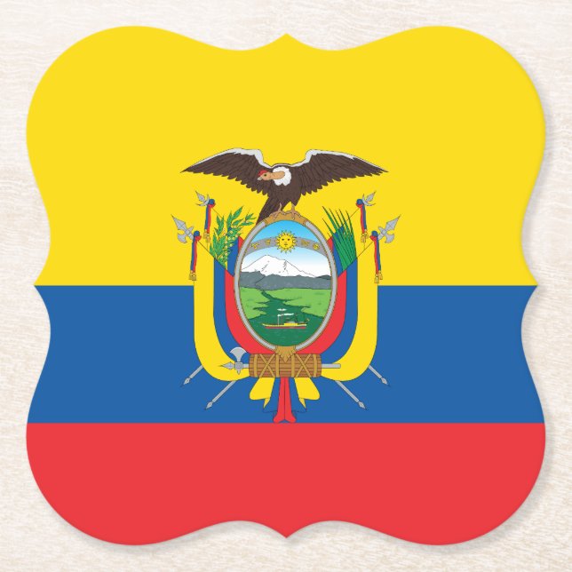 Porta-copo De Papel Bandeira Equador (Equador) (Frente)