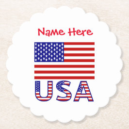 Porta-copo De Papel Bandeira EUA Estados Unidos América Vermelho Perso