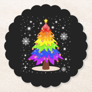 Porta-copo De Papel Bandeira LGBT Árvore de Natal Feliz Natal Gay LGBT