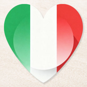 Porta-copo De Papel Bandeja em Forma de Coração com a Bandeira Italian
