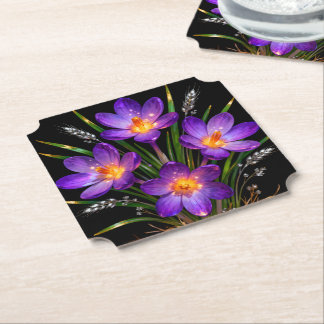 Porta-copo De Papel Bandeja Floral Crocus Roxo