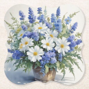 Porta-copo De Papel Bando de Flores de Aquarela Elegante