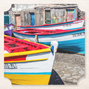 Porta-copo De Papel Barcos de Pesca Coloridos, Cabo Verde