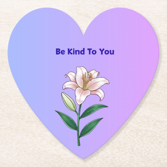 Porta-copo De Papel Be Kind To You Lily Self-Care  (Frente)