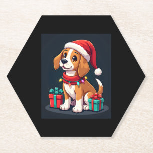 Porta-copo De Papel Beagle Xmas Lighting Papais noeis Beagle Dog Natal