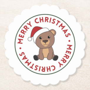 Porta-copo De Papel Bear Feliz Natal Animais de inverno Ursos Papel