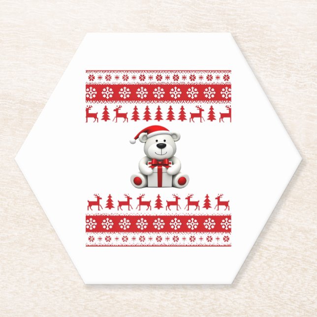 Porta-copo De Papel Bear Natal (1) (Frente)