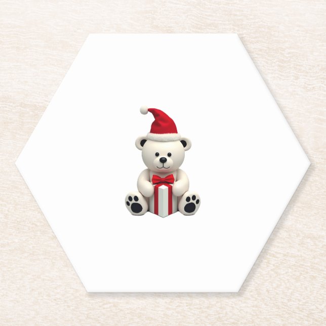 Porta-copo De Papel Bear Natal (2) (Frente)