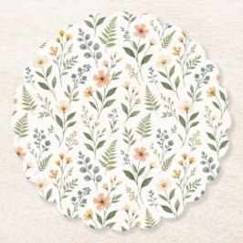 Porta-copo De Papel Beautiful Neutral Wildflowers Earthy Natural