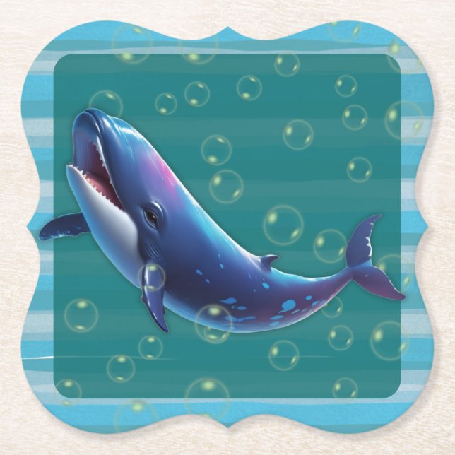 Porta-copo De Papel Bebê Baleia Paper Coasters (Frente)