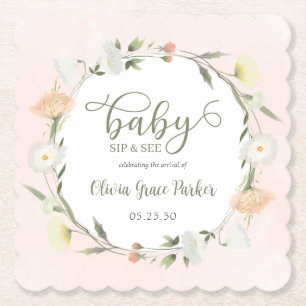 Porta-copo De Papel Bebê Flor Silvestre Beba e Veja