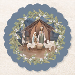 Porta-copo De Papel Bebê Jesus na Natividade Manger