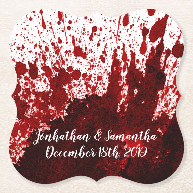 Porta-copo De Papel Beber Coasters Splatter Vampiro Horro Gótico (Frente)