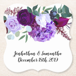 Porta-copo De Papel Beber Lavanda de Coasters Hibiscus em Branco