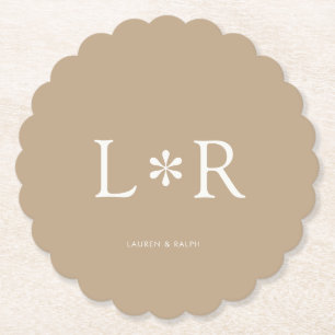Porta-copo De Papel Beige Sand   Casal Chic Simples