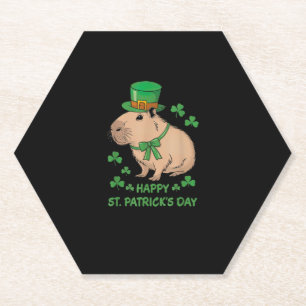 Porta-copo De Papel Bela Rua Irlandesa Capybara Leprechaun Feliz.
