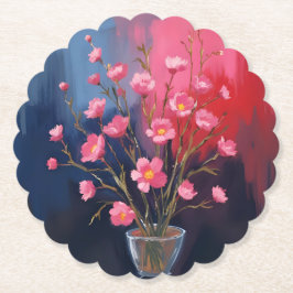 Porta-copo De Papel Belas Flores Em Um Vaso