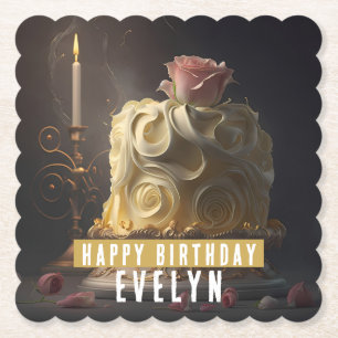 Porta-copo De Papel Beleza e Bolo de Aniversário da Besta -