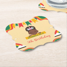 Porta-copo De Papel Belo aniversário de meninas africanas afro-america