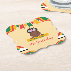 Porta-copo De Papel Belo aniversário de meninas africanas afro-america