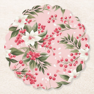 Porta-copo De Papel Belo Chique cor-de-rosa Berry Floral