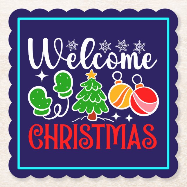 Porta-copo De Papel Bem-vindo Natal-63758 (Frente)